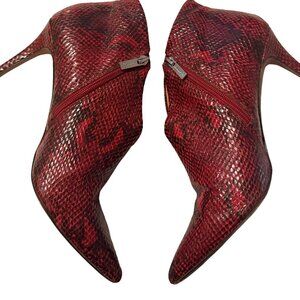 ✨ Jessica Simpson Layra Red Snakeskin Ankle Booties | Size 10 ✨